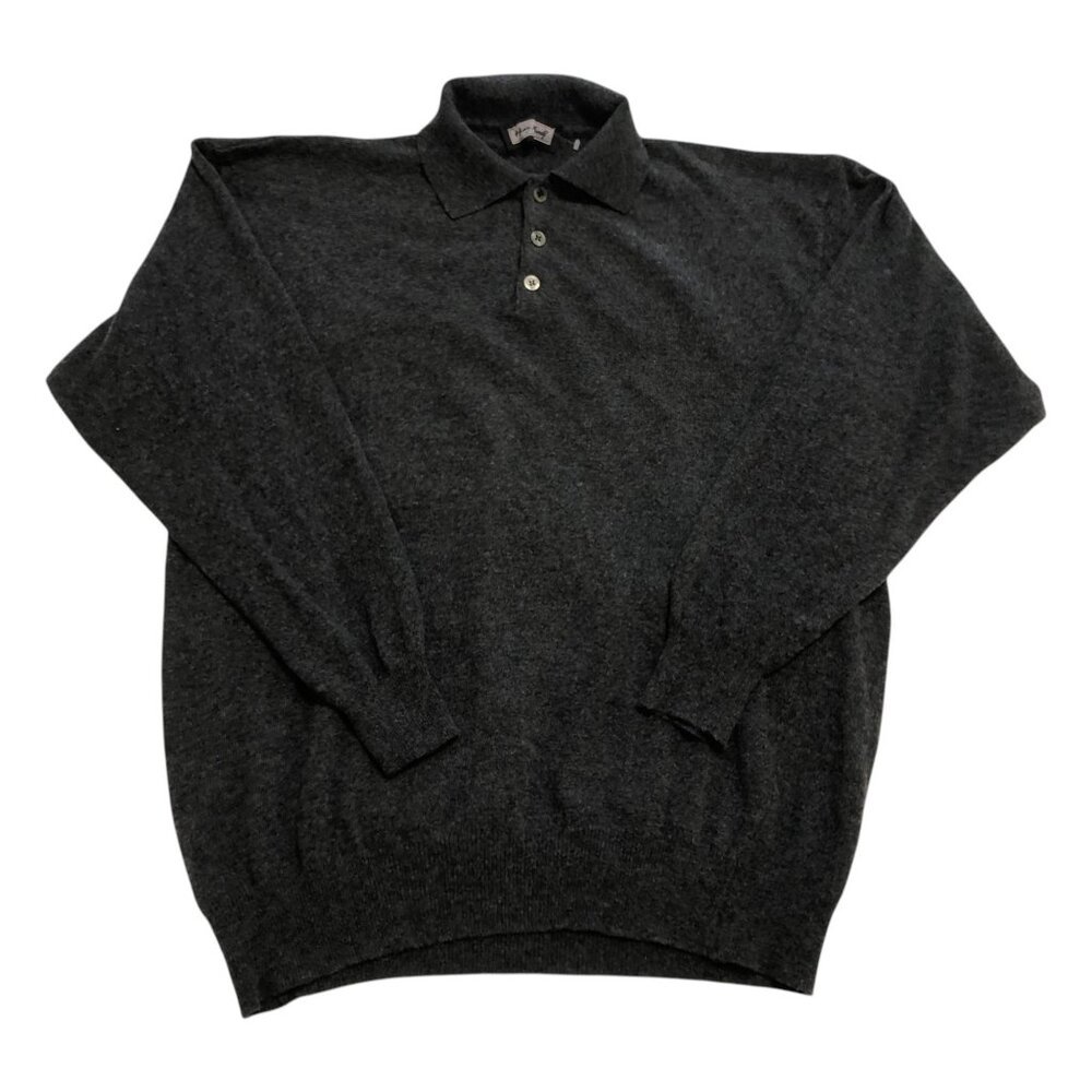 VINTAGE Italian Henry Morell Wool-Blend Long Sleeve Collared Sweater Gray XXL